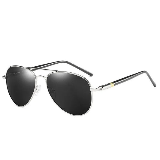 Gafas de sol modelo aviador para hombre - Lumina Shades color plateado y negro | Ocassus Sunglasses - Ocassus Sunglasses