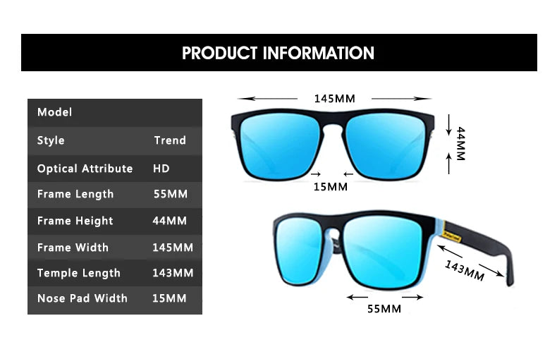 Gafas de sol modelo Square para hombre - Noble Visions color azul | Ocassus Sunglasses - Ocassus Sunglasses